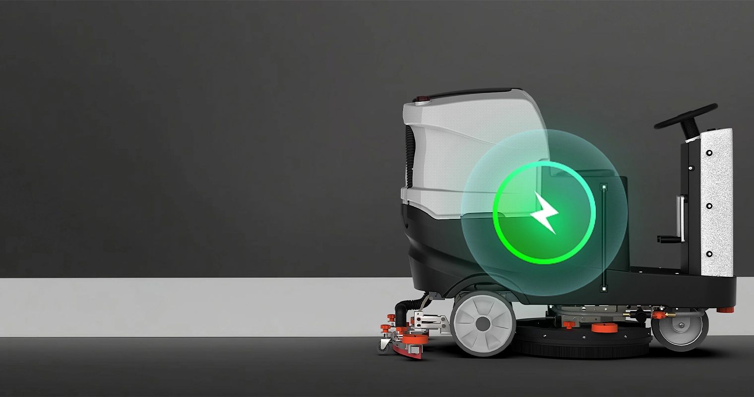 Ride-on floor scrubber