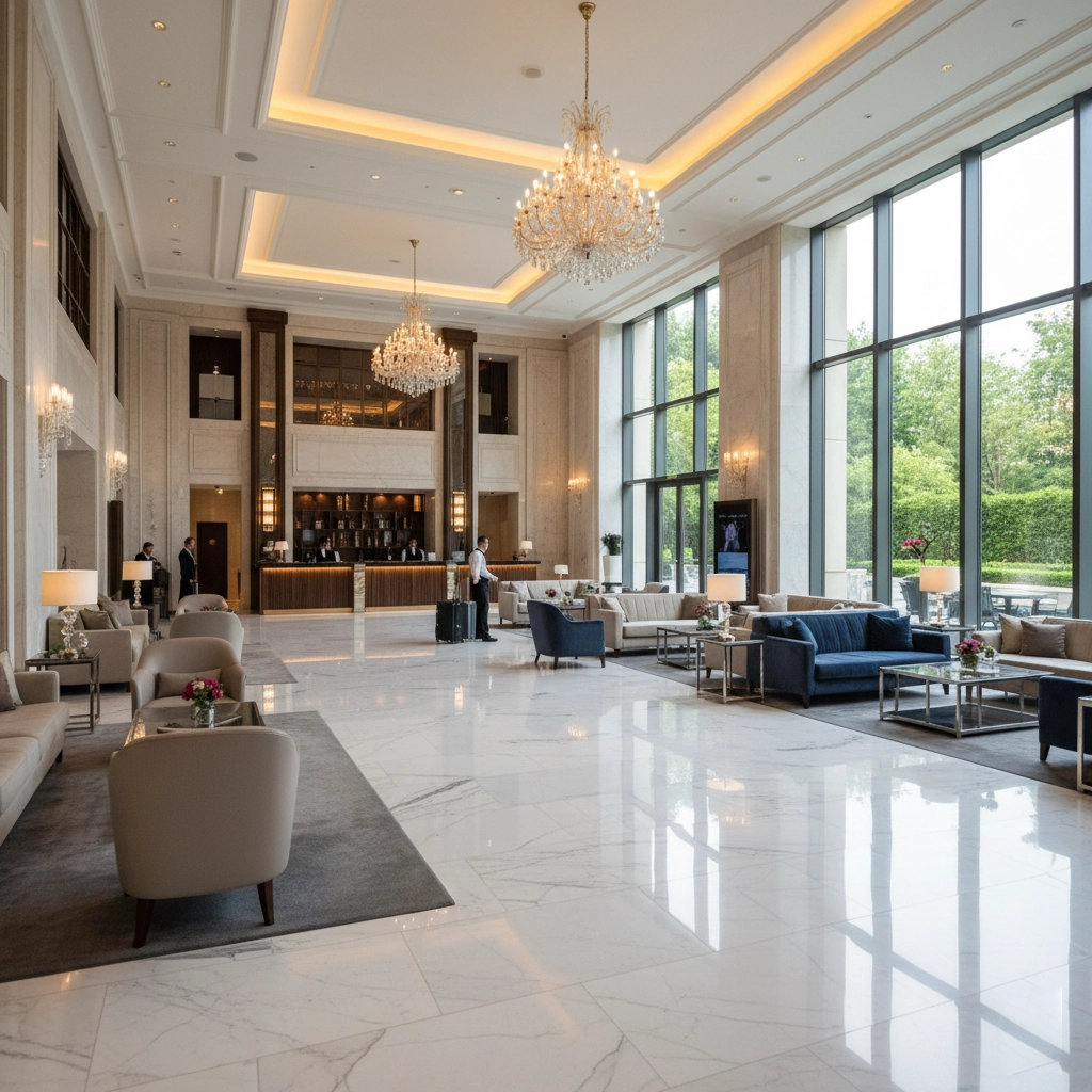 Hotel lobby scrubber